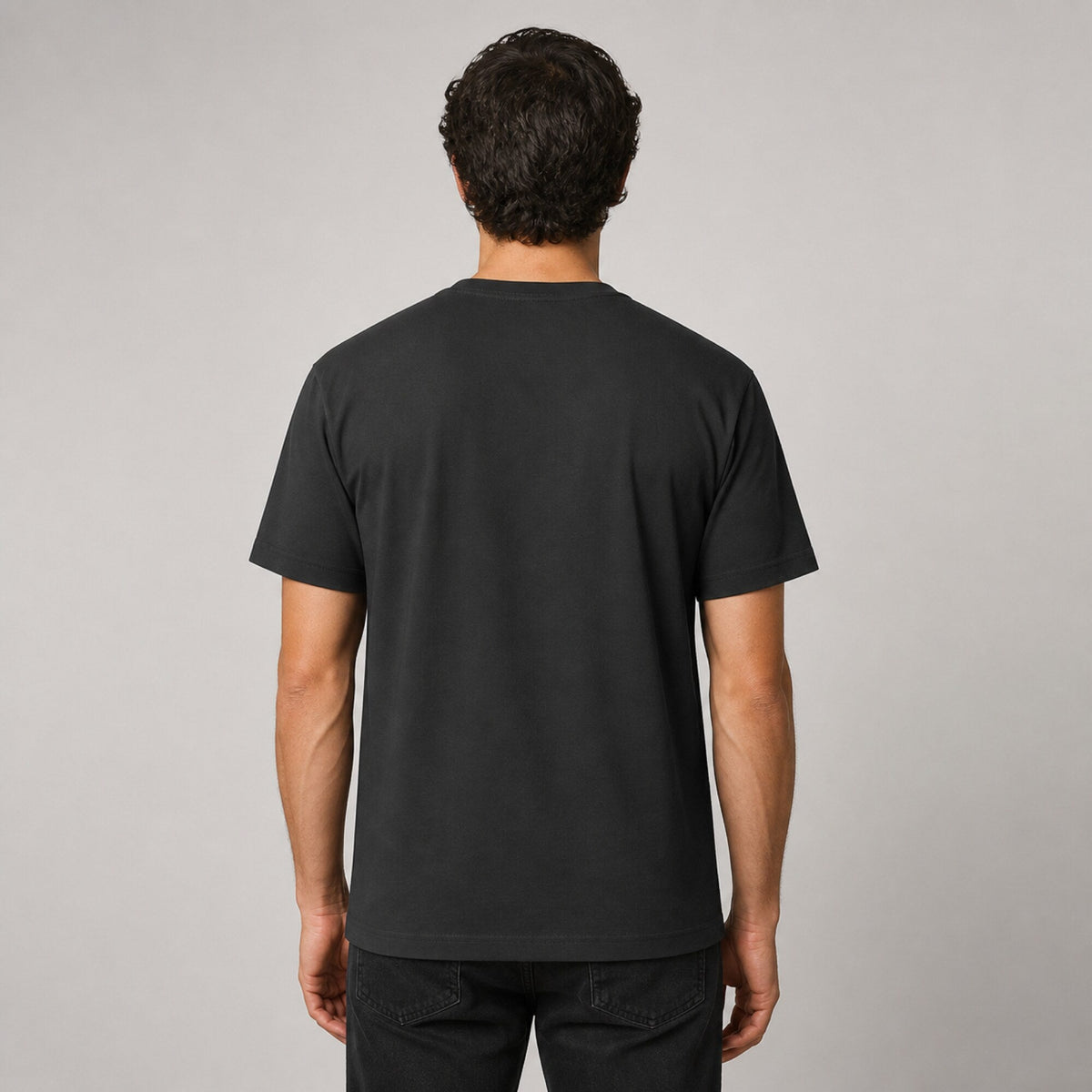 Where Words Fail, Music Speaks Unisex Streetwear Tee — worn on model, back