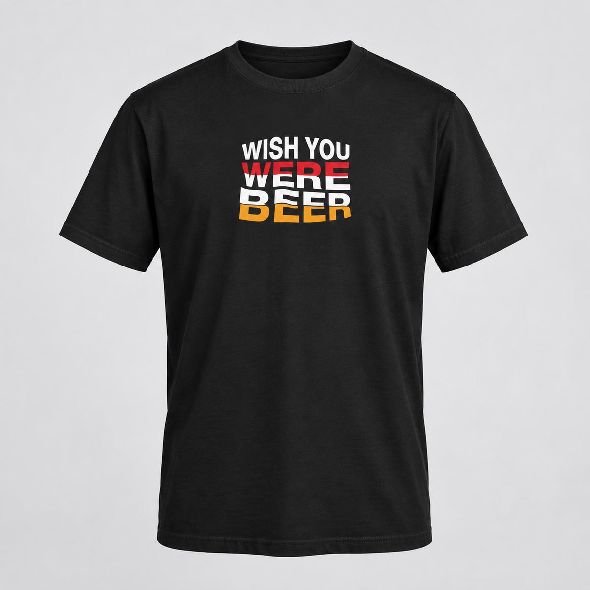 Wish You Were Beer T-Shirt, ghost mannequin front