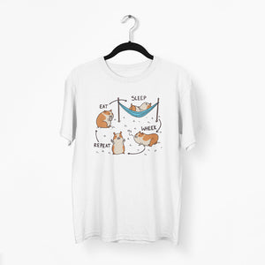 Eat Sleep Wheek Repeat Guinea Pig Unisex T-Shirt - Soulskart