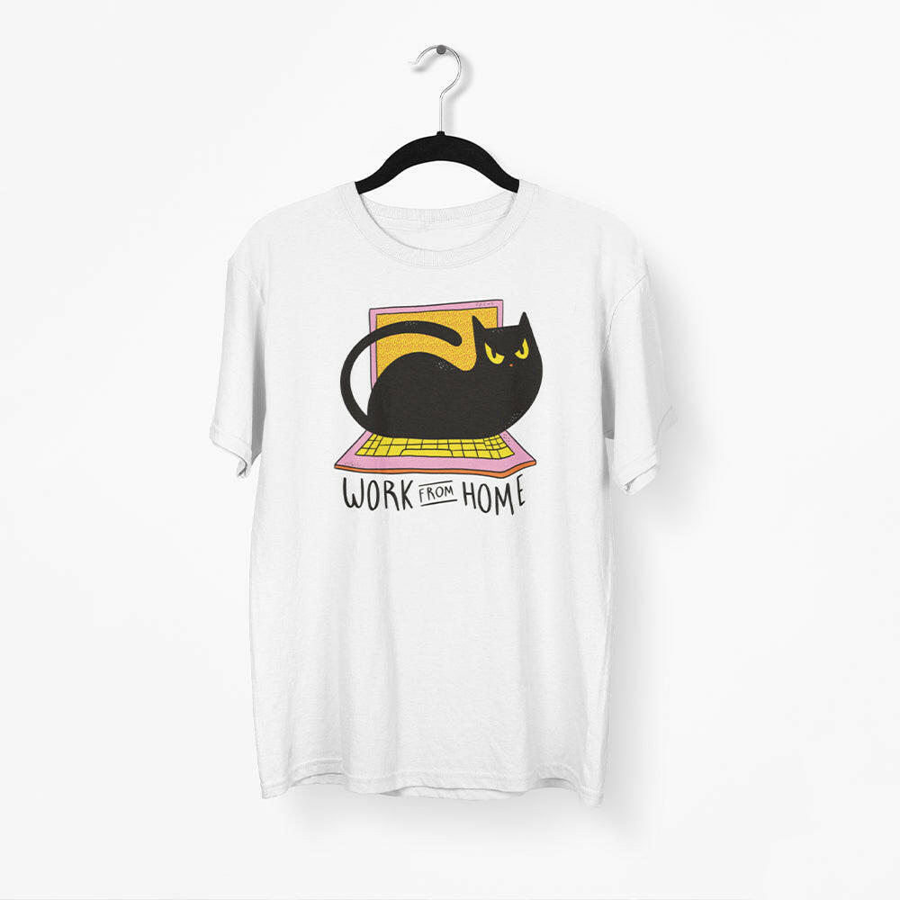 Work From Home With Cat Unisex T-Shirt - Soulskart