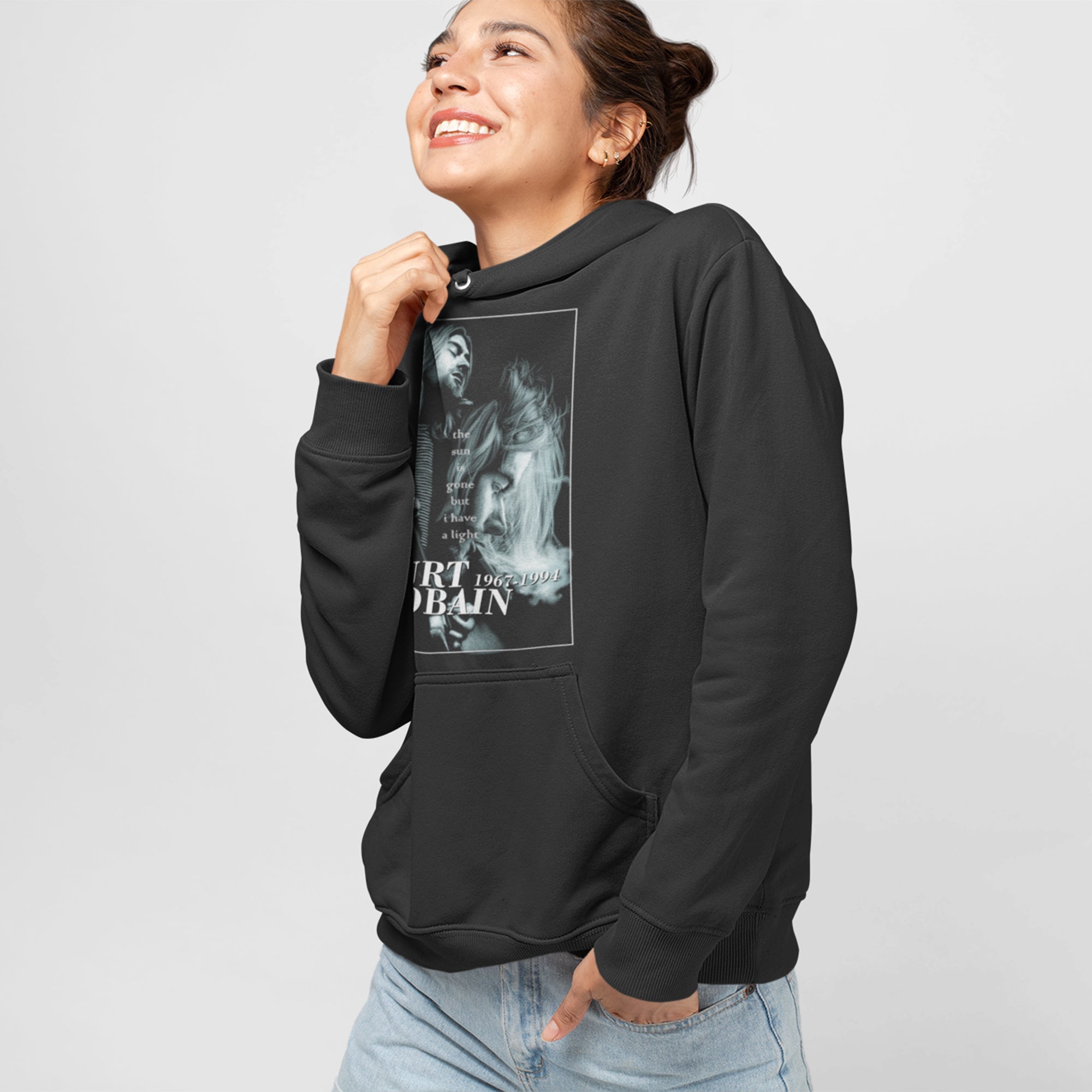 Nirvana- Kurt Cobain Unisex Black Hoodie by Soulskart