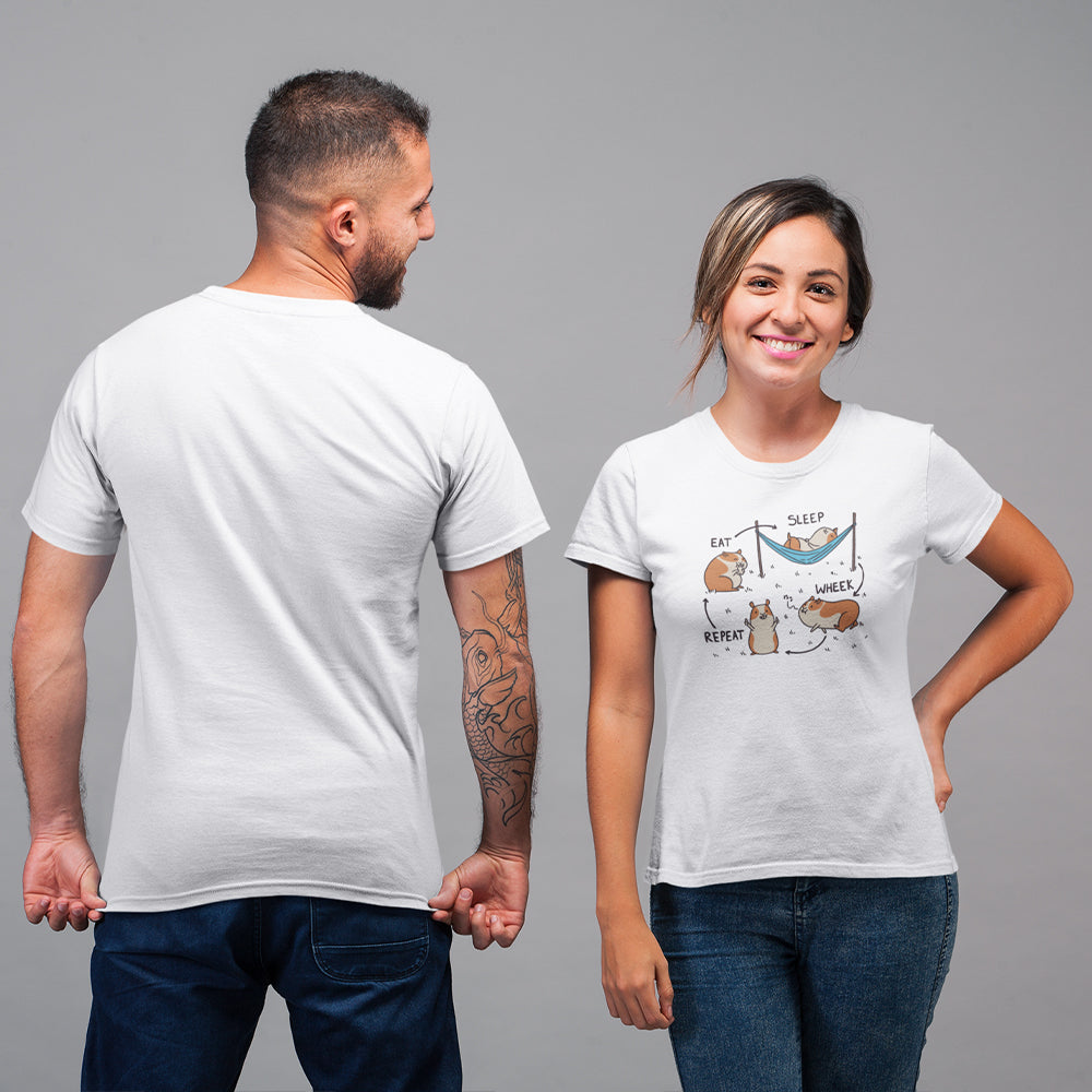 Eat Sleep Wheek Repeat Guinea Pig Unisex T-Shirt - Soulskart